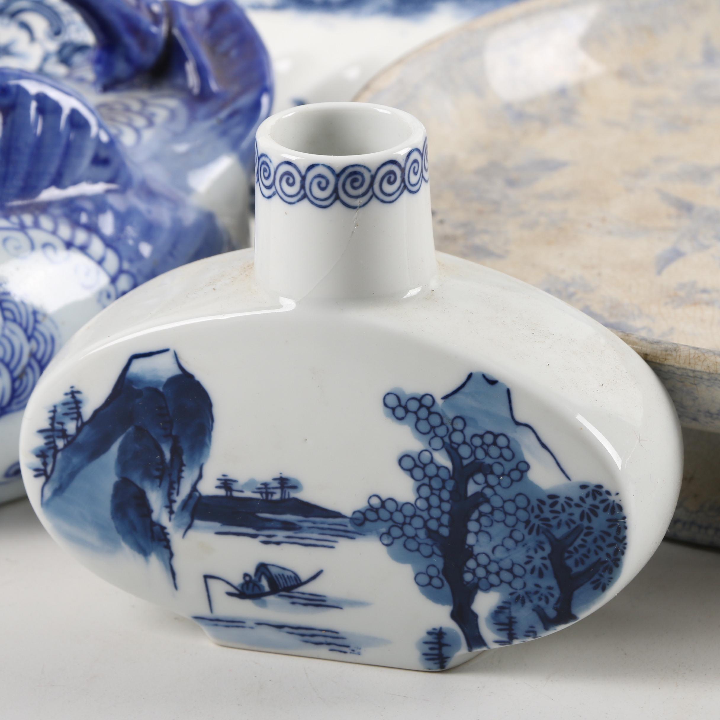 Johnson Bros. "Coaching Scene" Ironstone Tray with Other Ceramic Serveware