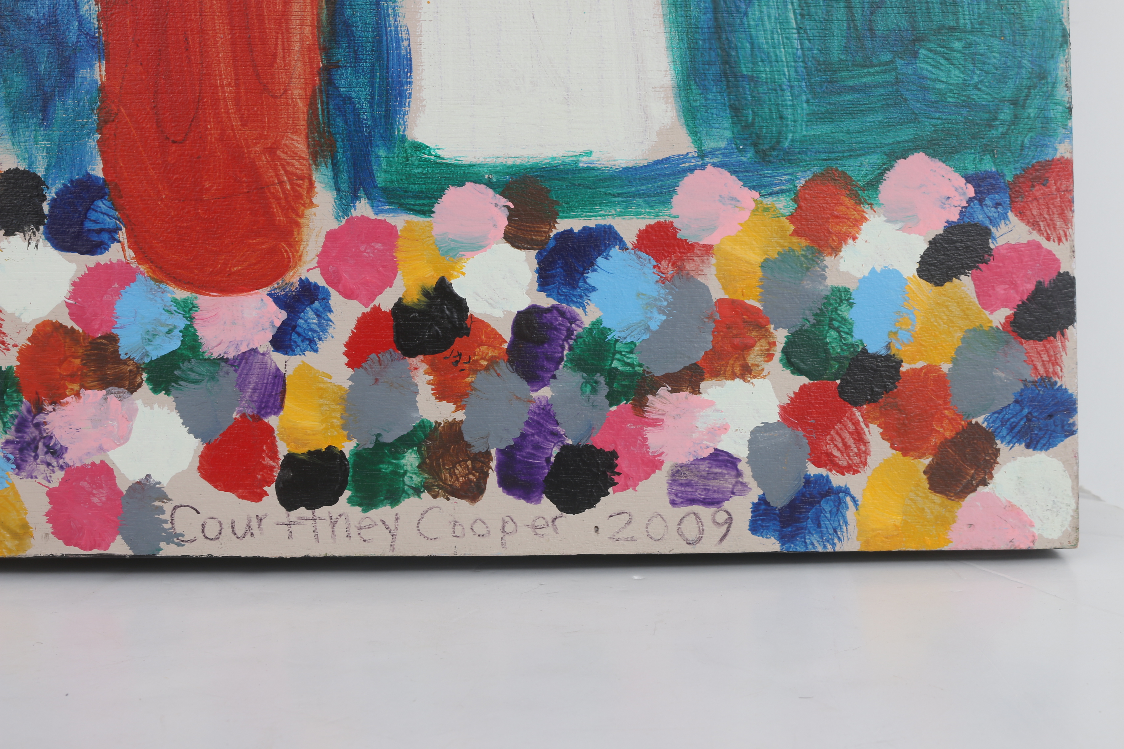 Courttney Cooper 2009 Acrylic Painting on Wood "Fish"