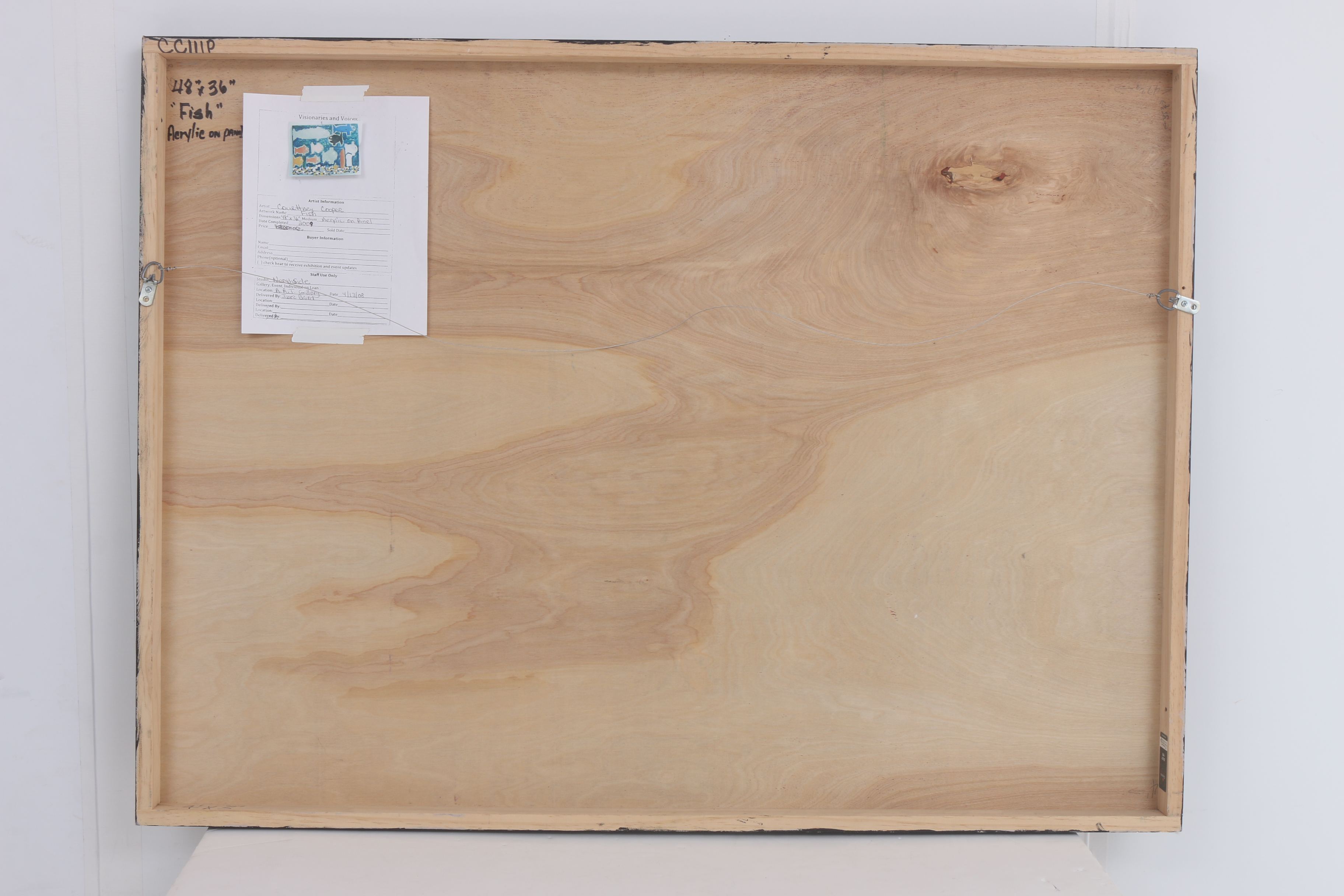 Courttney Cooper 2009 Acrylic Painting on Wood "Fish"