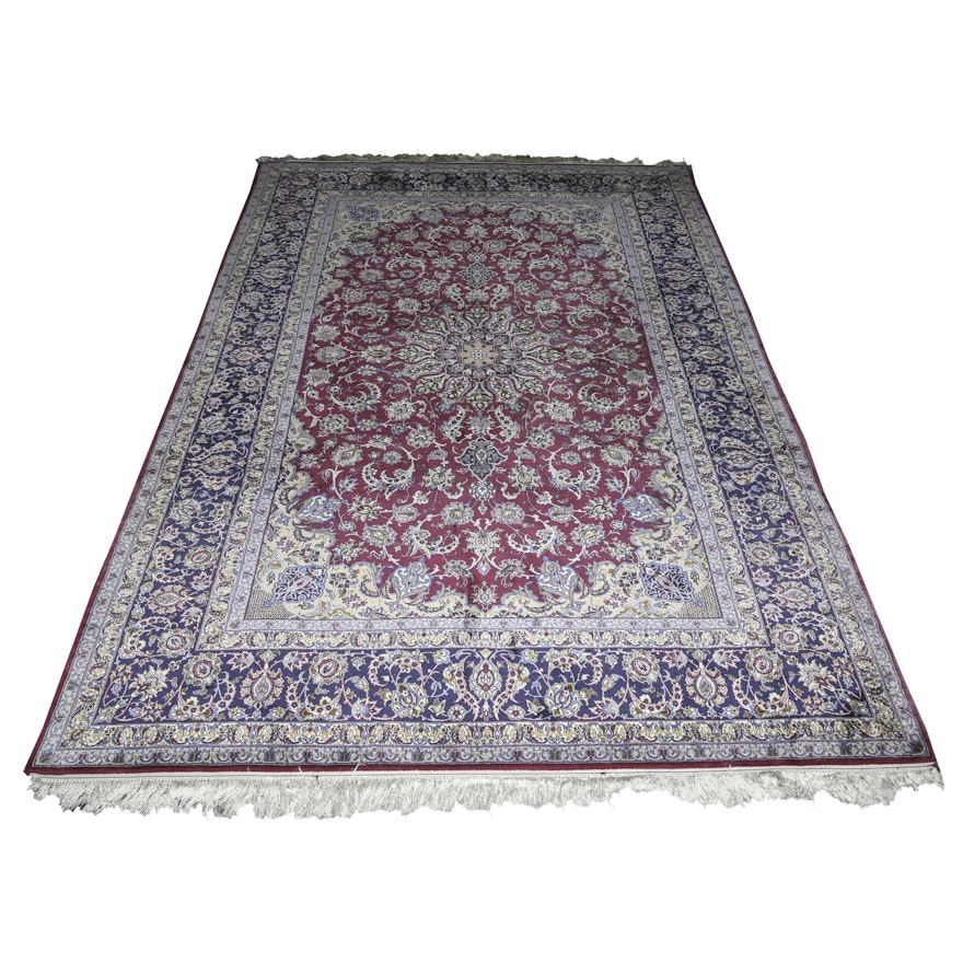 Hand-Knotted Indo-Persian Wool Area Rug