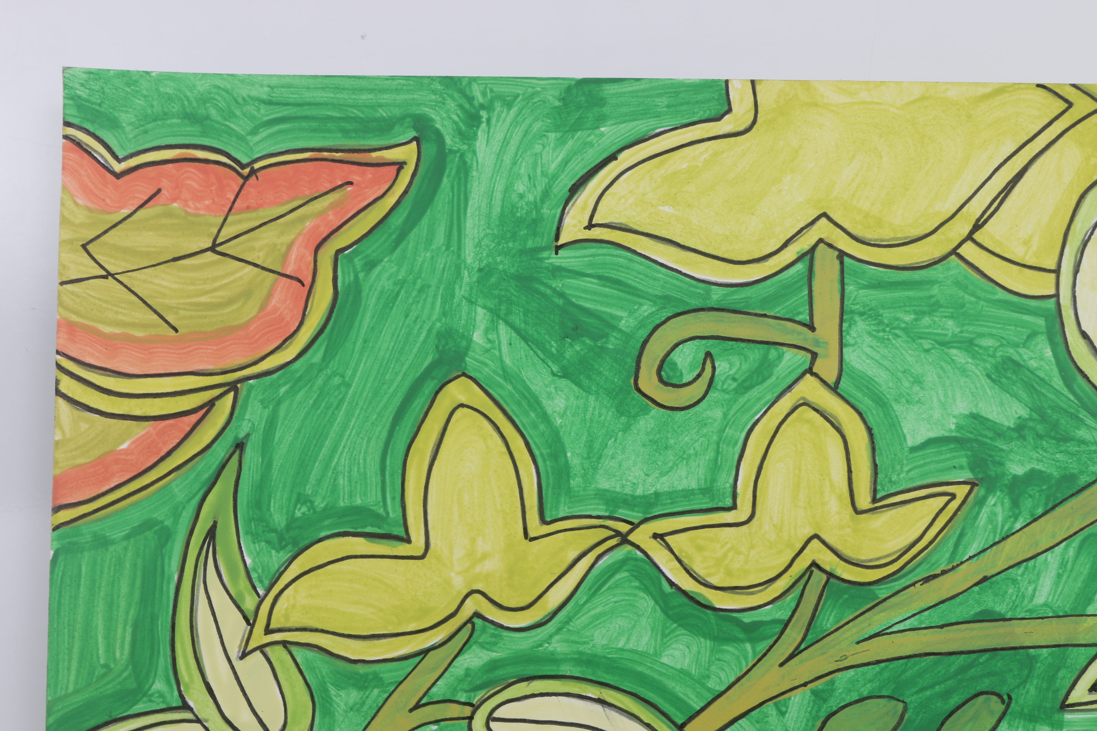 Tyler Spohn 2016 Ink and Gouache Painting on Paper "The Secret Garden"