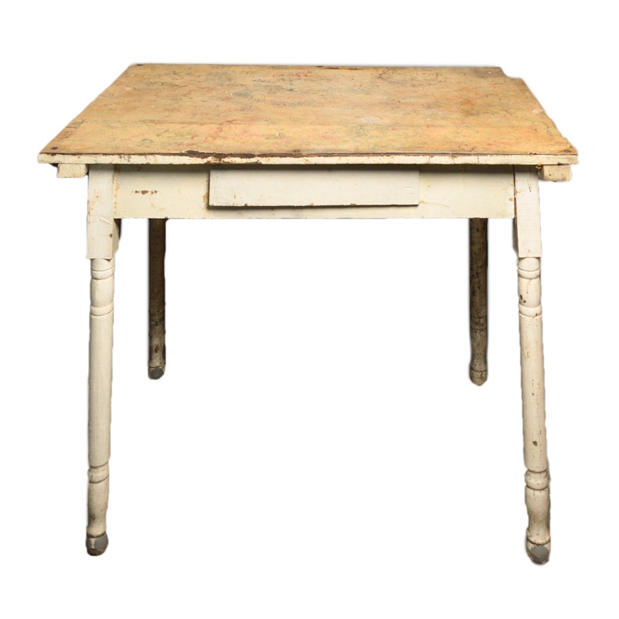 Vintage White Painted Work Table