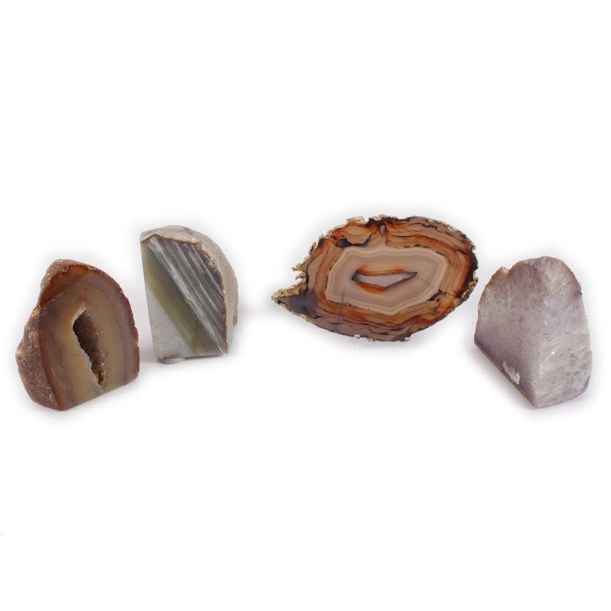 Quartz Specimens and Agate Slice