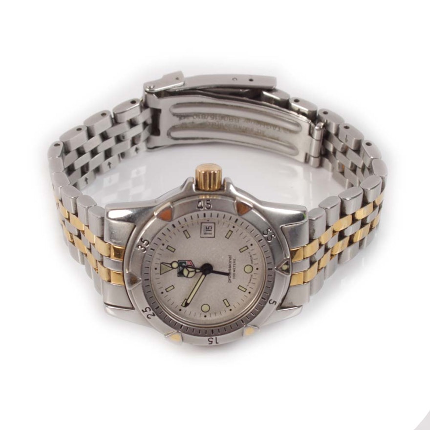 TAG Heuer Professional Stainless Steel and Gold Tone Wristwatch