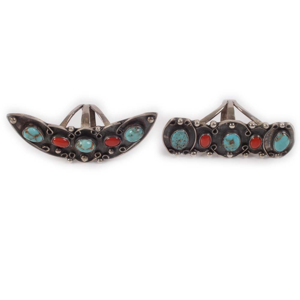 Bold Turquoise and Coral Southwestern Style Rings
