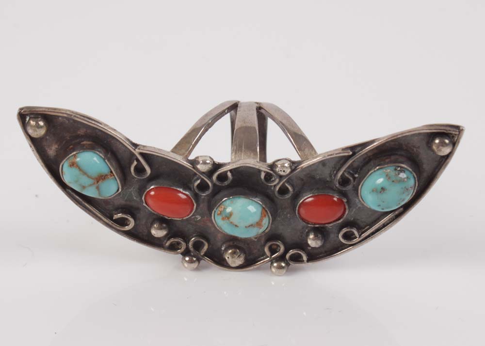 Bold Turquoise and Coral Southwestern Style Rings