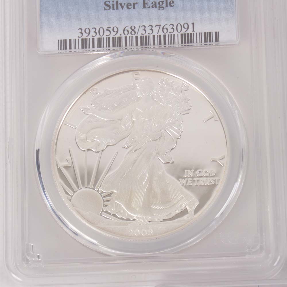 PCGS Graded Silver Eagle Proof Dollar Coins