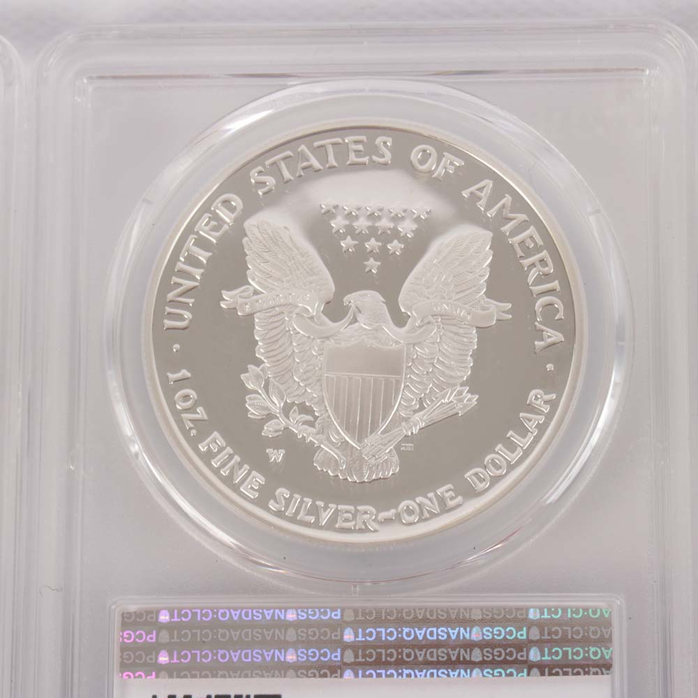 PCGS Graded Silver Eagle Proof Dollar Coins