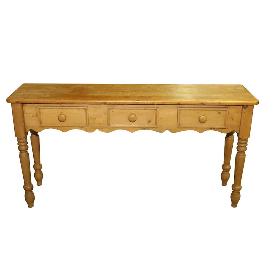 Colony Furniture Vintage Pine Farmhouse Style Console Table