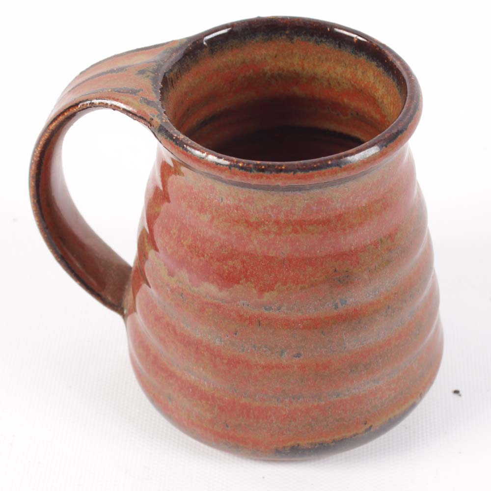 Signed Hand Thrown Stoneware Kitchenware Featuring Brown Pottery