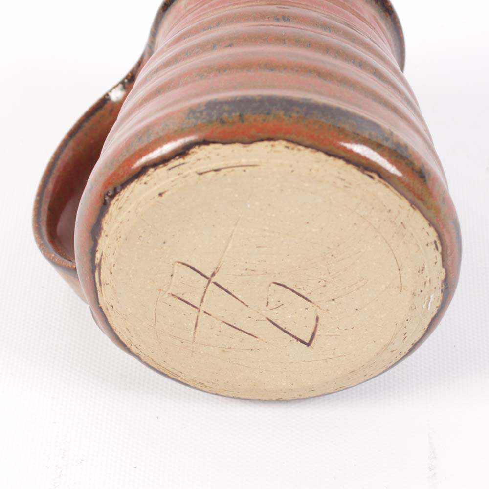 Signed Hand Thrown Stoneware Kitchenware Featuring Brown Pottery