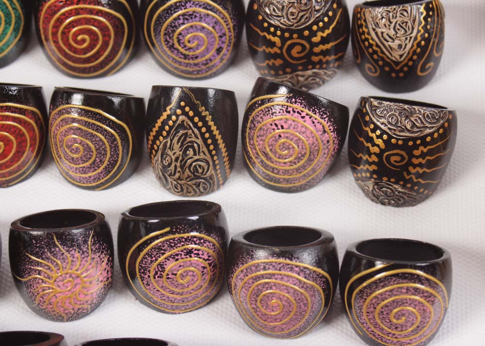 Wooden Bracelet and Ring Assortment