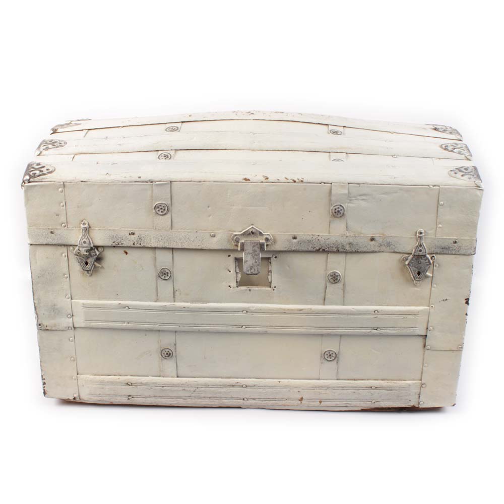 Vintage Painted Dome Top Trunk