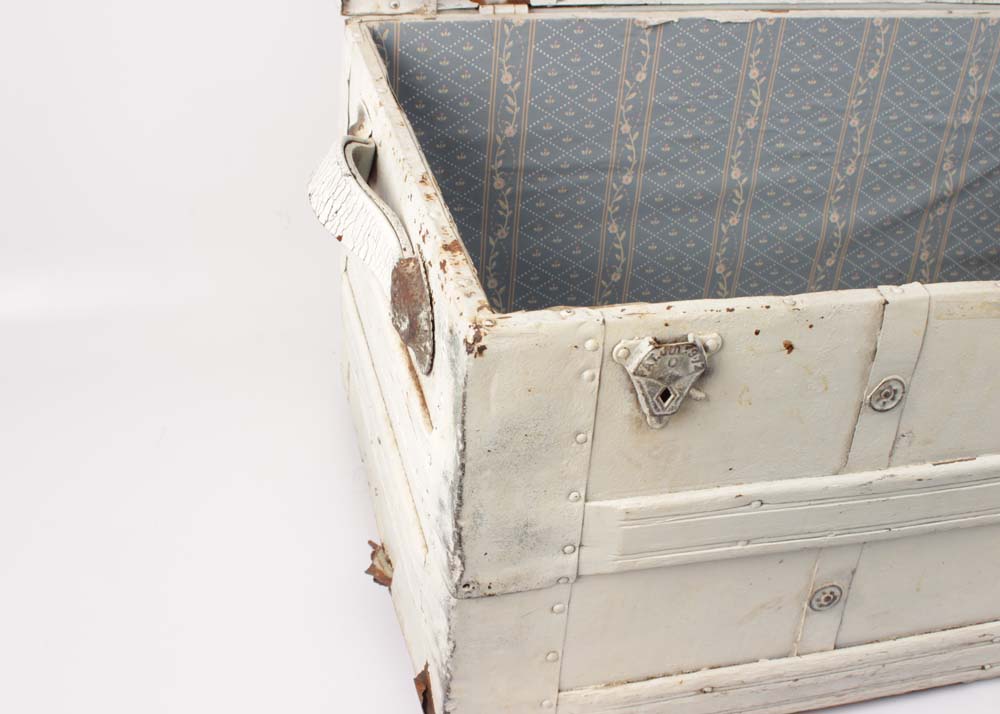 Vintage Painted Dome Top Trunk