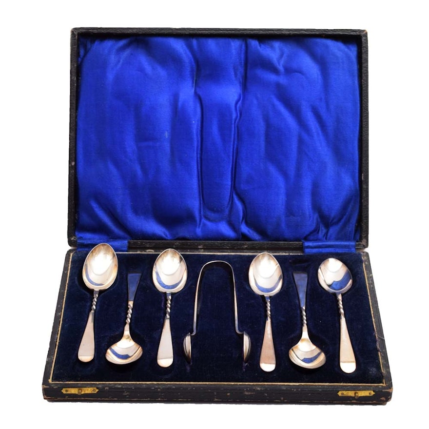 Antique J.B. Silver Plated Tea Spoon Set