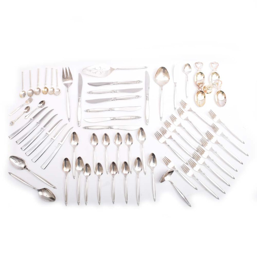 Plated Silver Flatware Set Featuring Rogers Brothers "Garland"