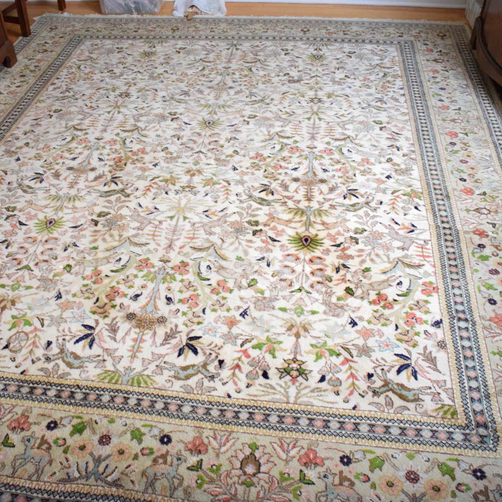 Hand-Knotted Tabatabai Tabriz Wool Area Rug