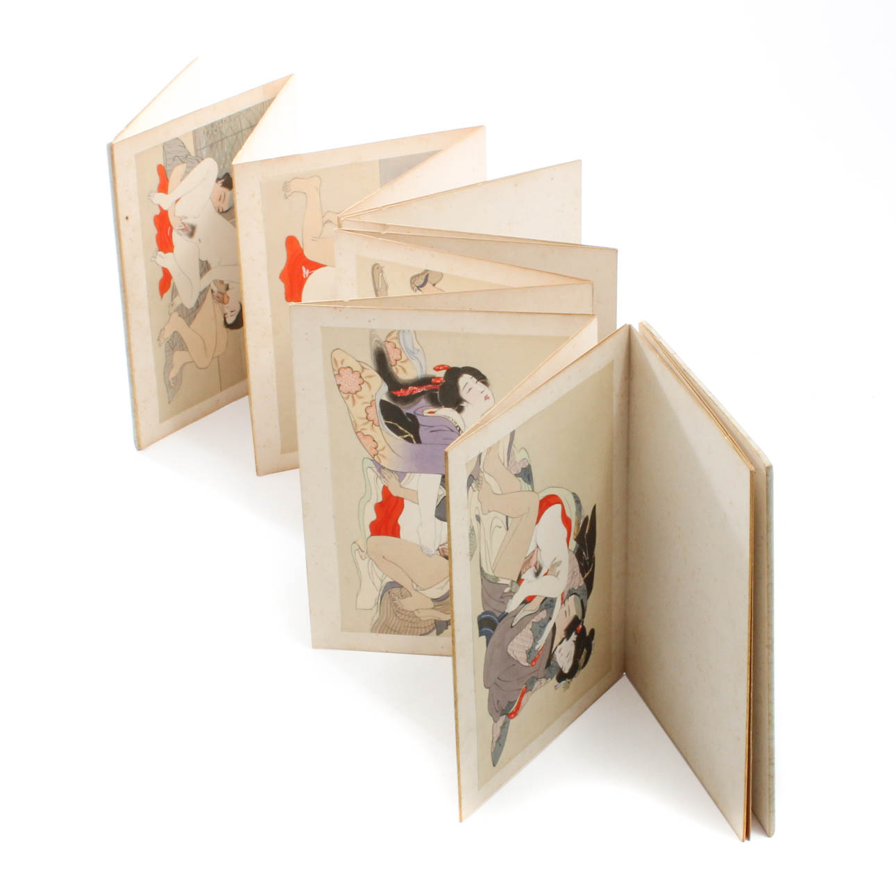 Vintage Silk Bound Japanese Shunga Pillow Book