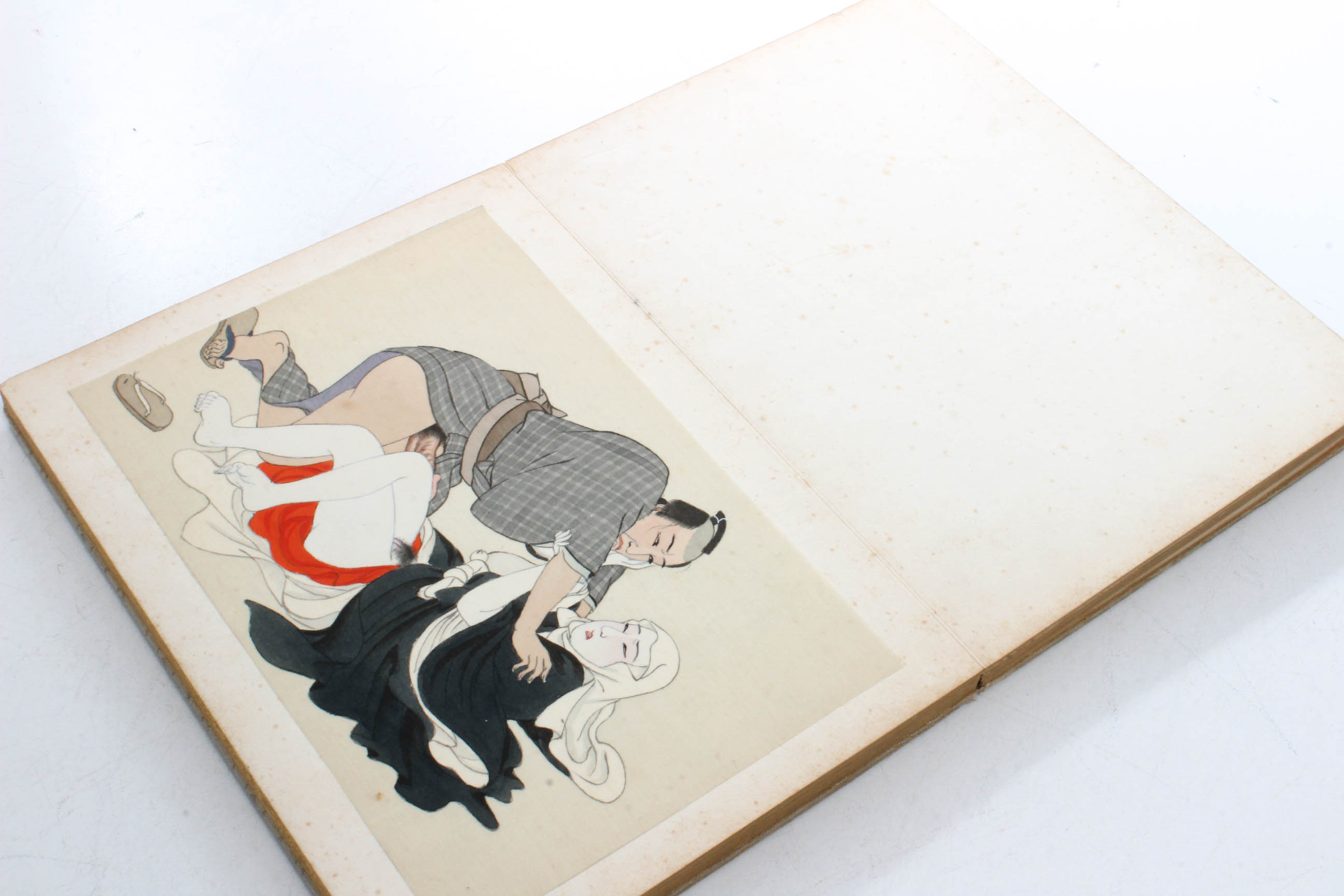 Vintage Silk Bound Japanese Shunga Pillow Book