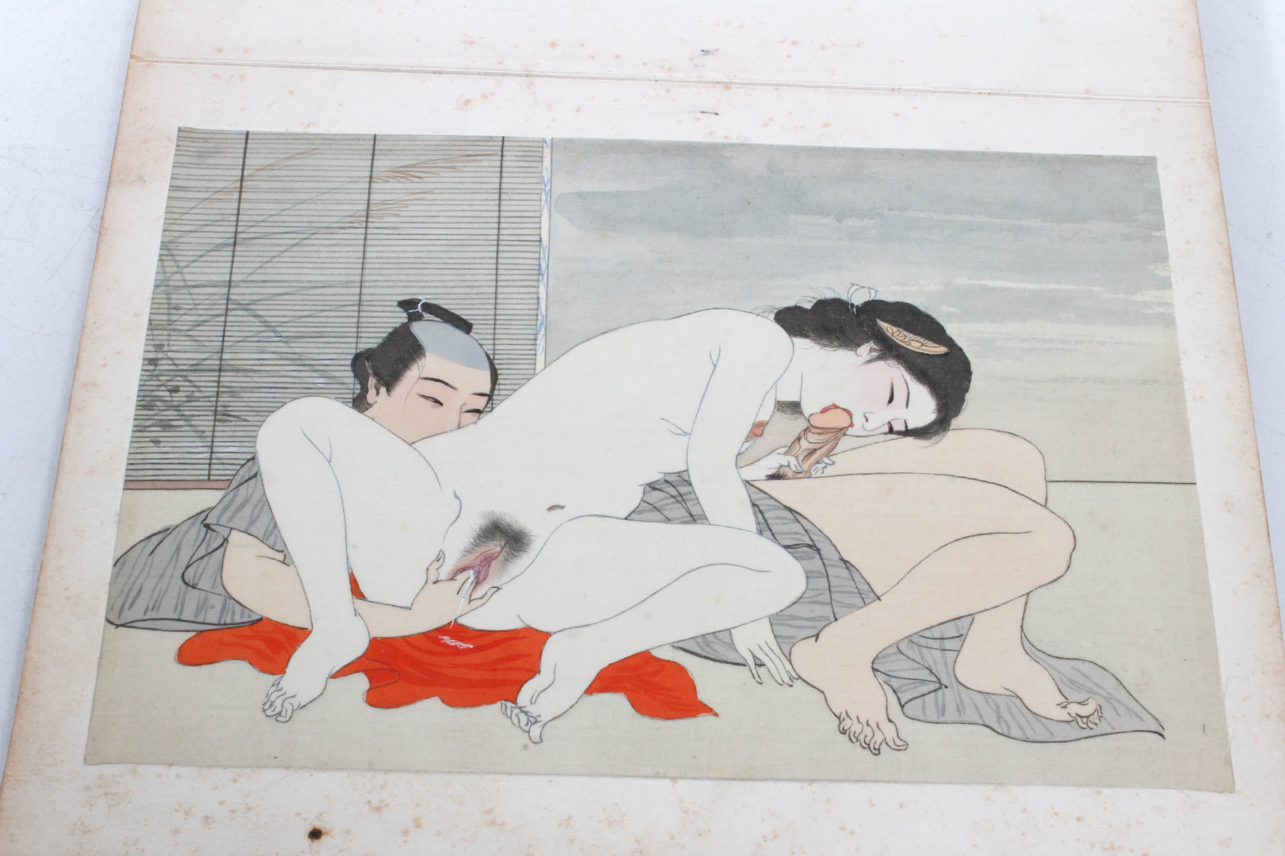 Vintage Silk Bound Japanese Shunga Pillow Book