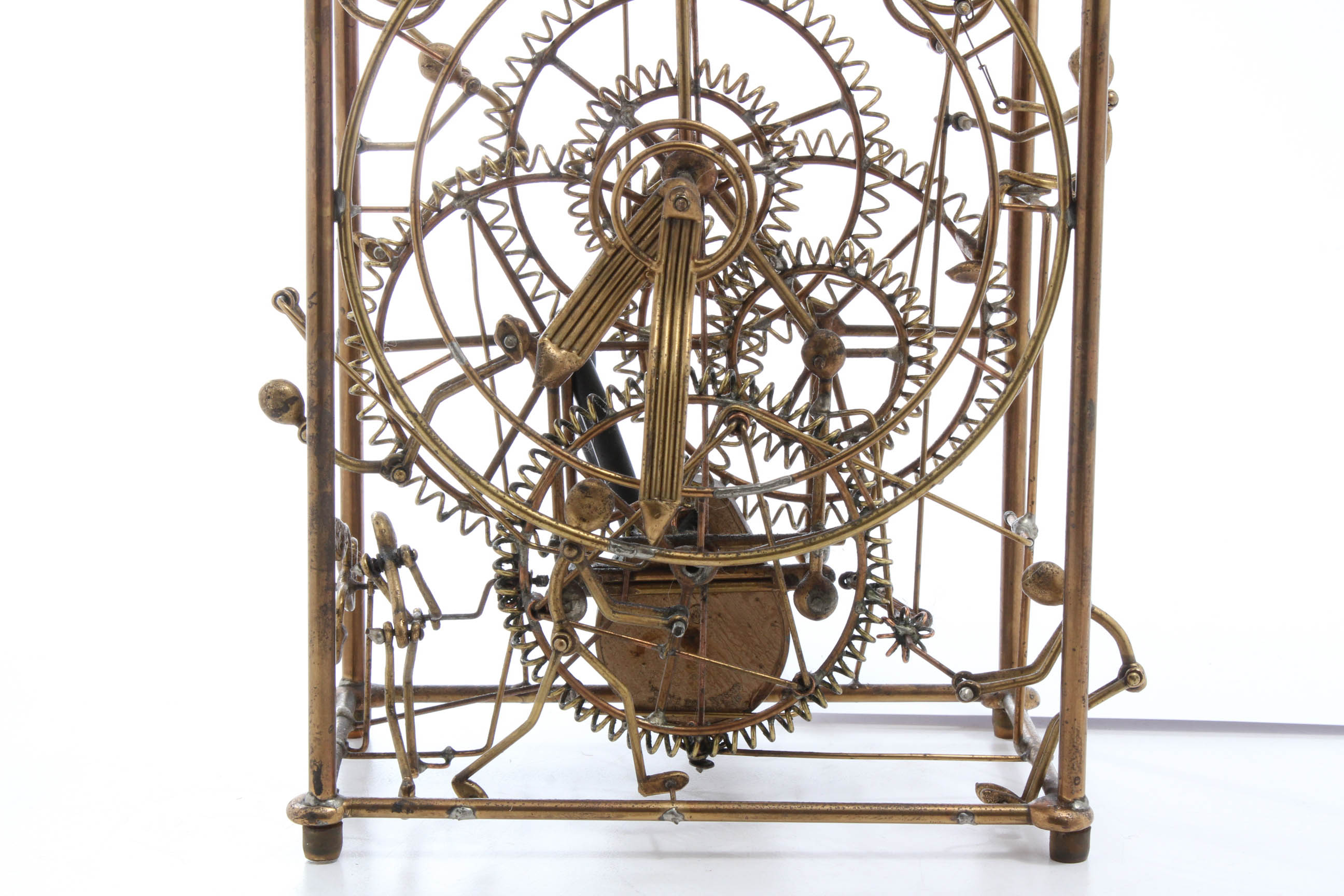 Gordon Bradt Brass Kinetic Sculpture "Six Man Clock"