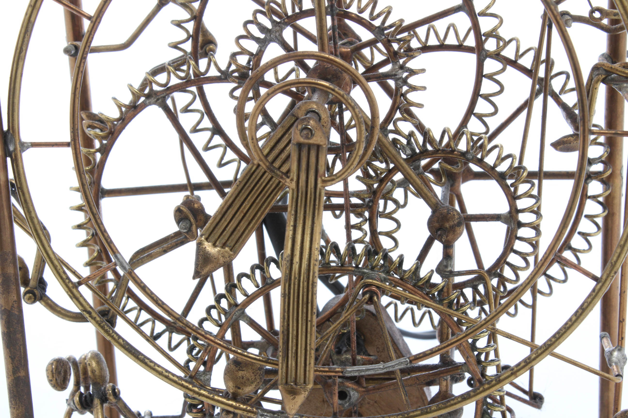 Gordon Bradt Brass Kinetic Sculpture "Six Man Clock"