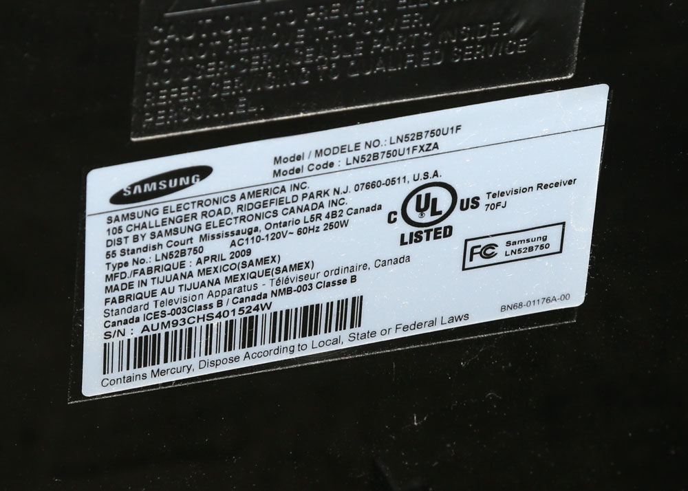 Samsung 52-Inch Flatscreen Television