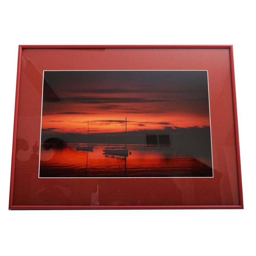 William J Dickson Framed Photograph "Sunset Over Nantucket"
