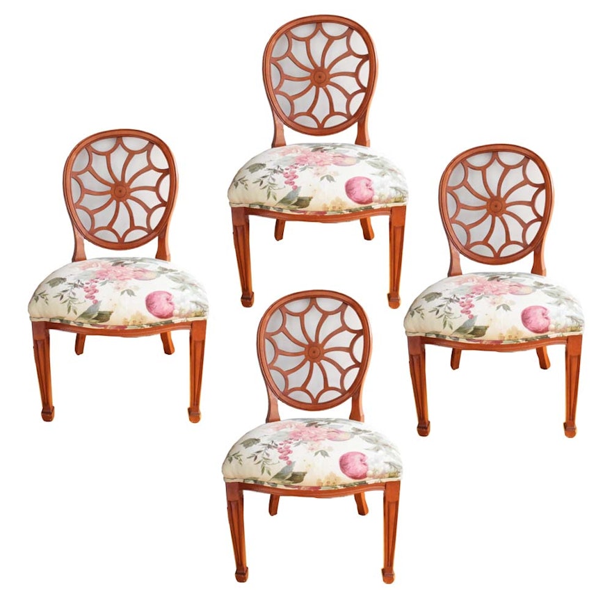 Four Georgian Style Wheelback Dining Chairs