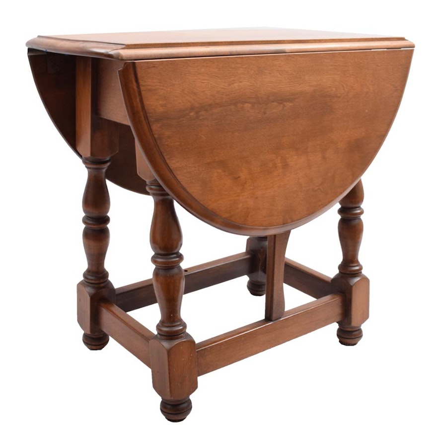 William and Mary Revival Walnut Drop Leaf Table