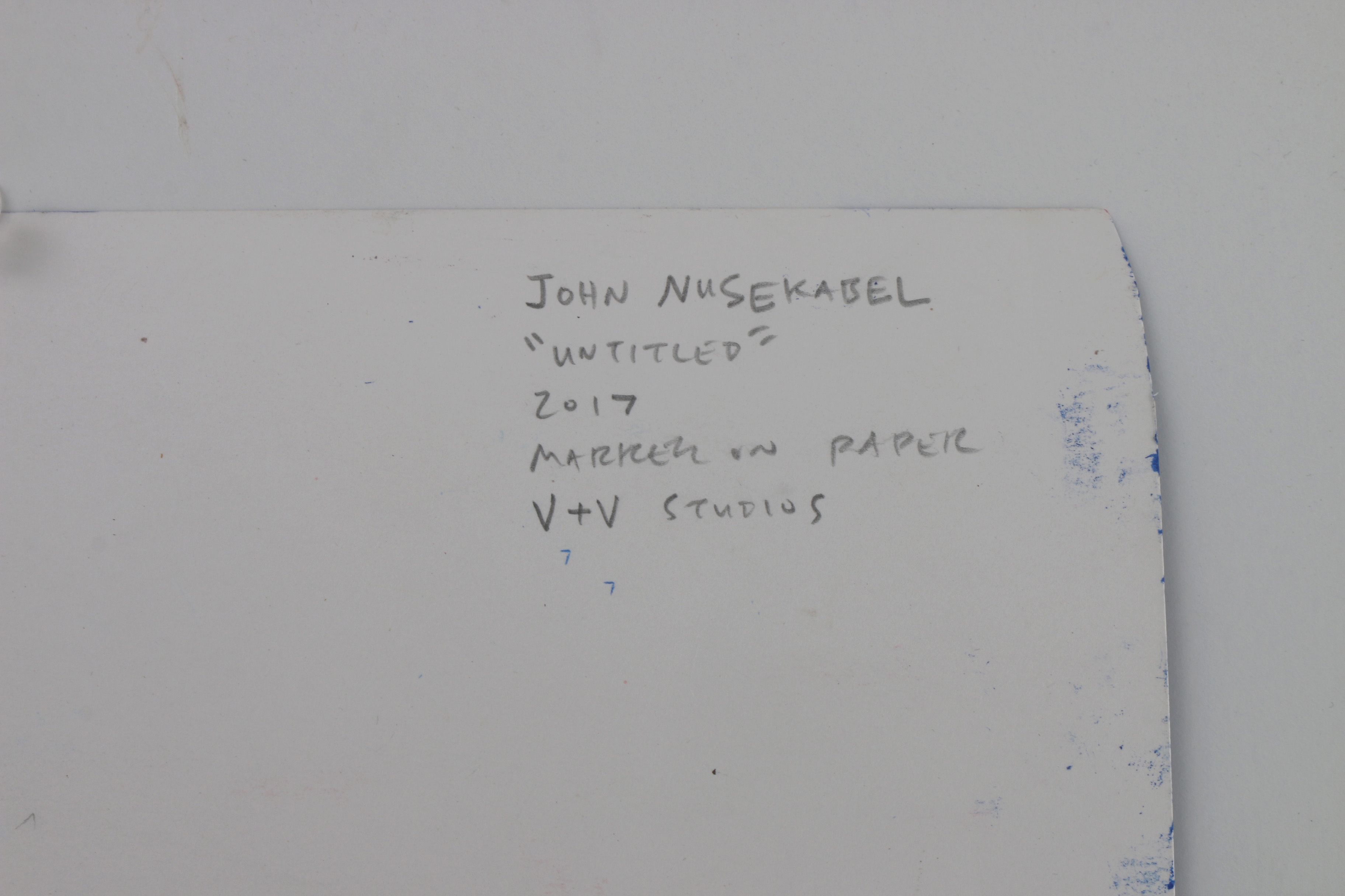 Pair of John Nusekabel Abstract Marker Drawings