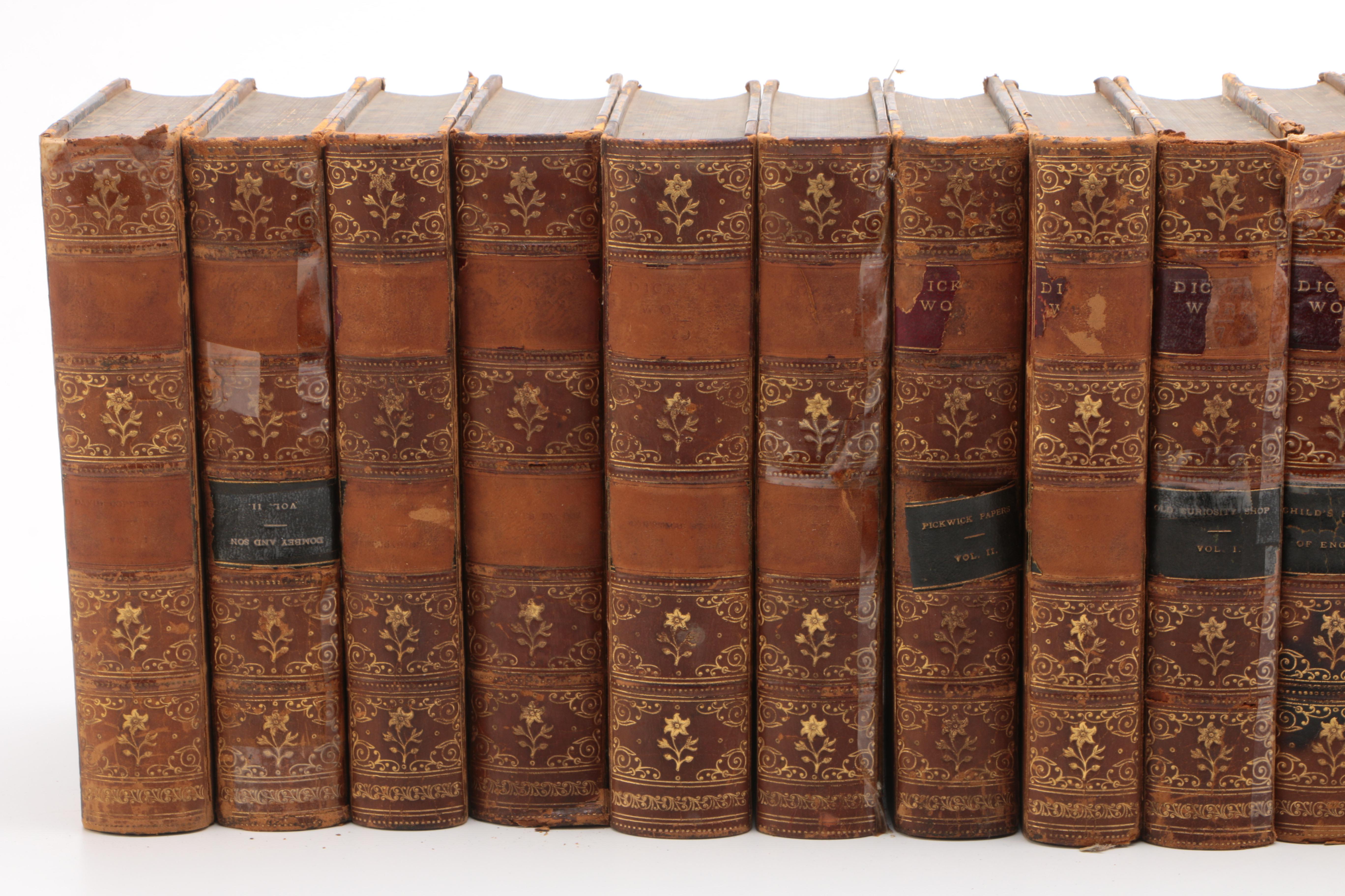 Antique "Works of Charles Dickens" Library Edition Books