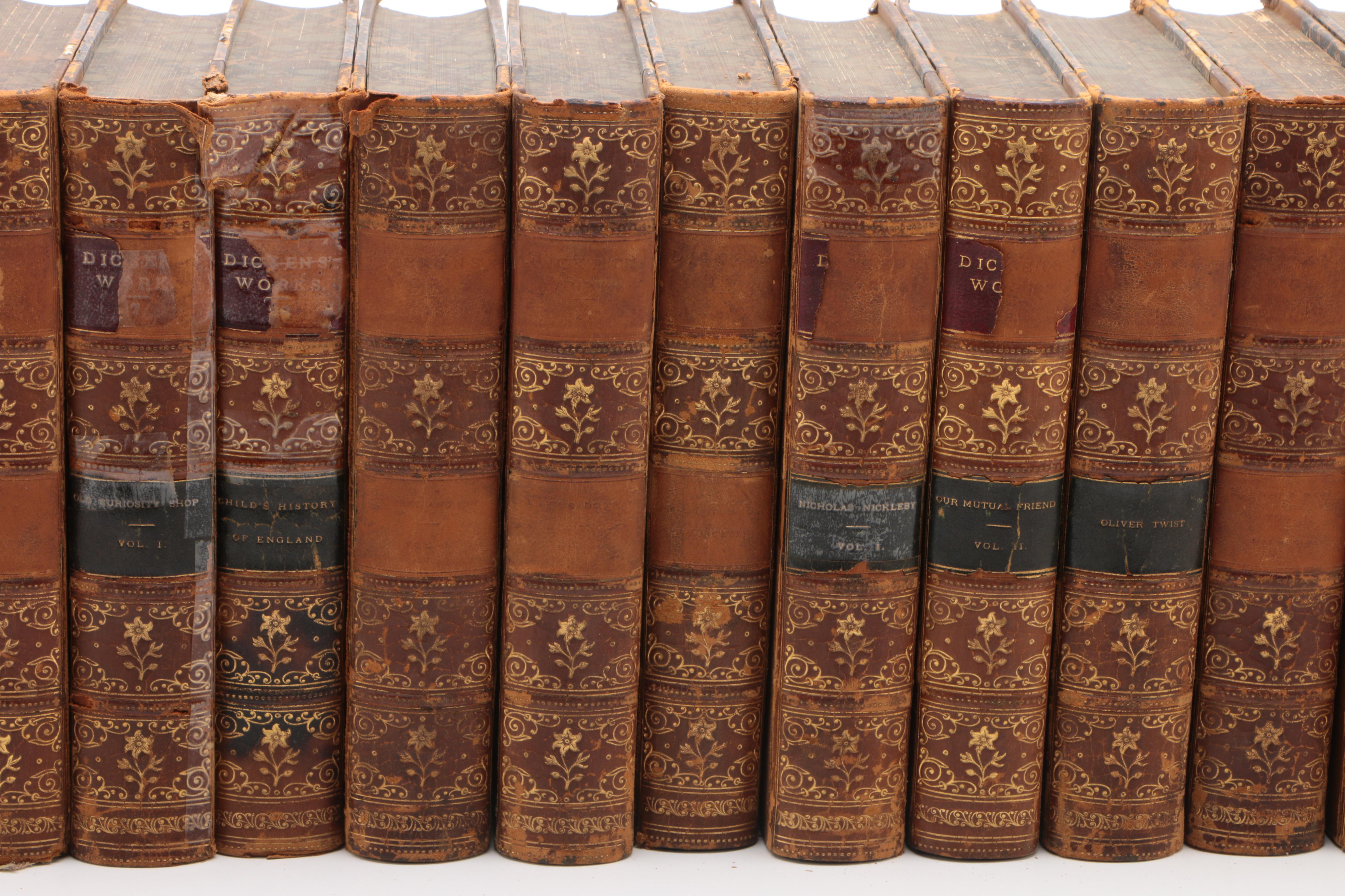 Antique "Works of Charles Dickens" Library Edition Books