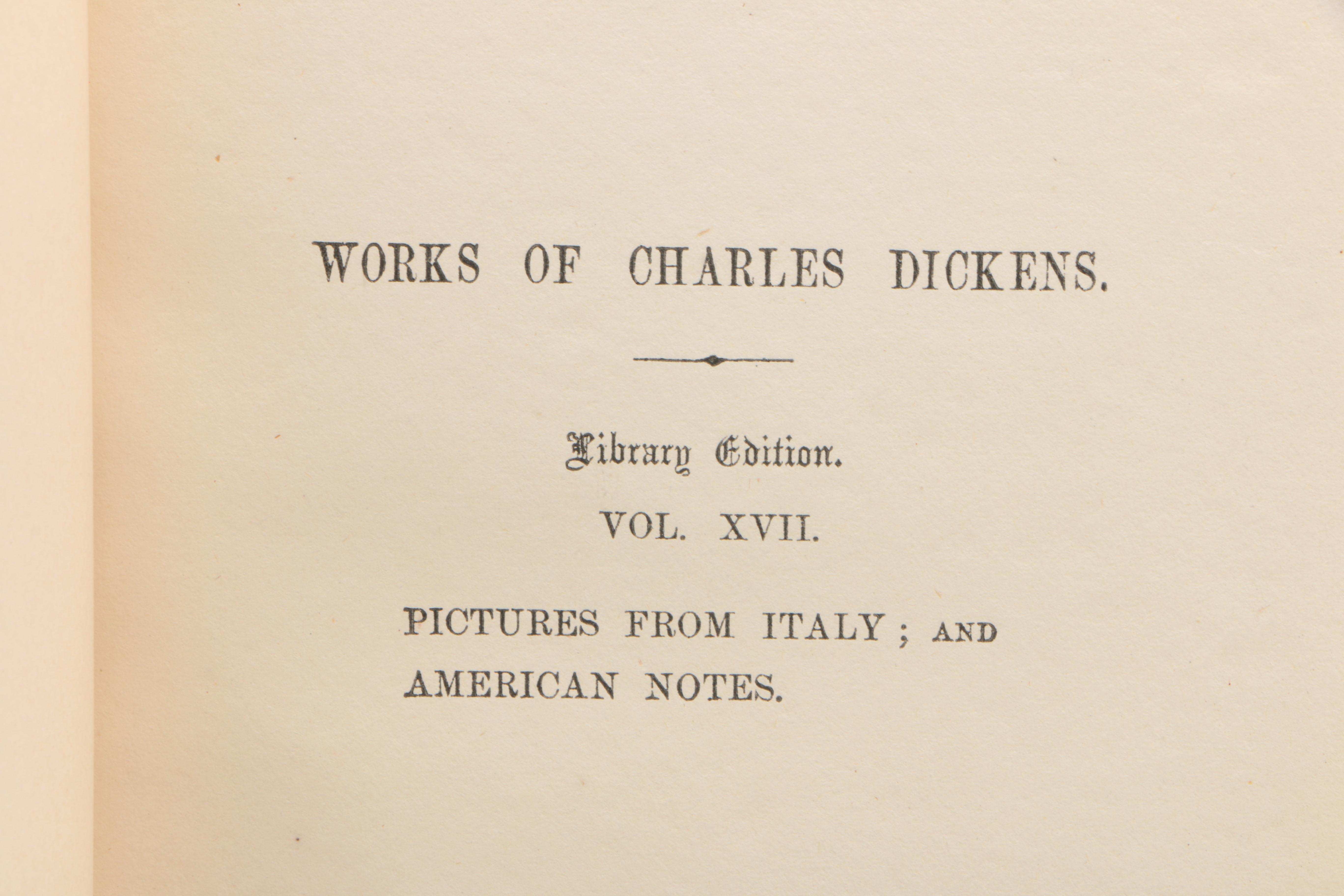 Antique "Works of Charles Dickens" Library Edition Books