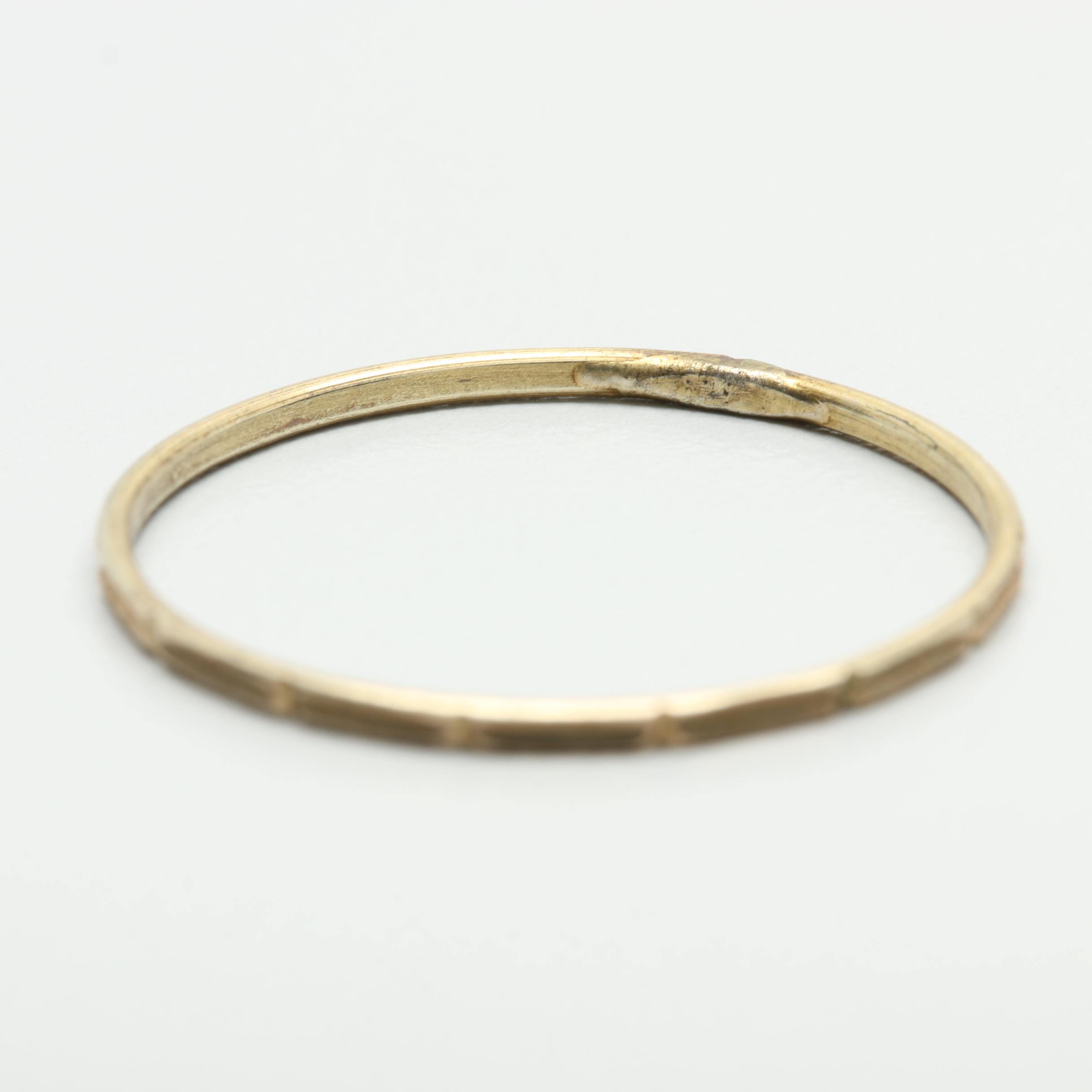 10K Yellow Gold Textured Band