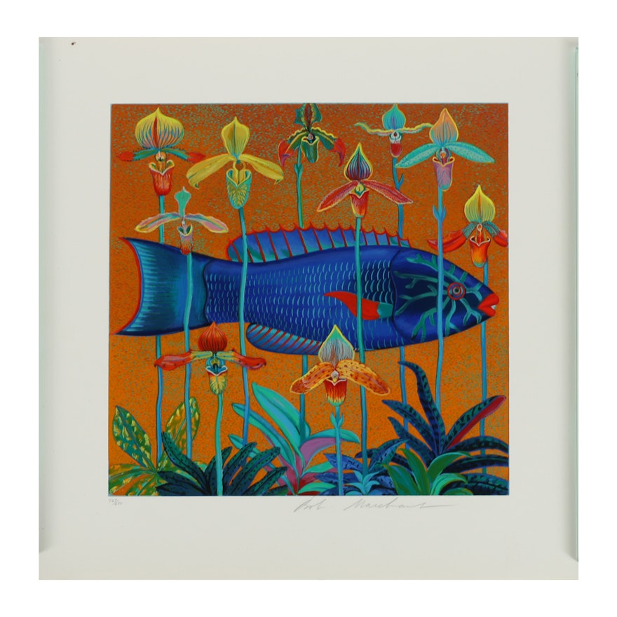 Bob Marchant Serigraph "Orchid Fish"