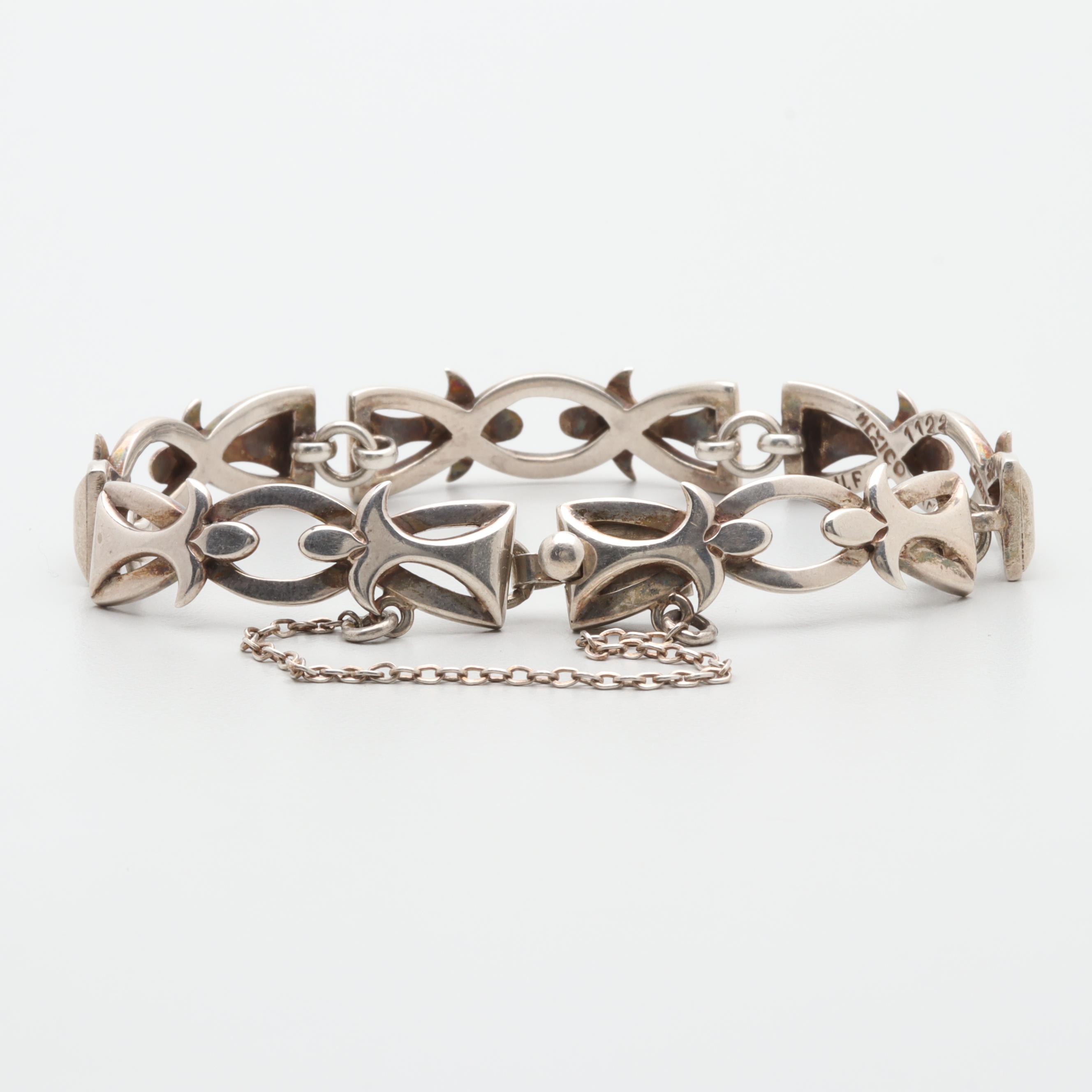 José Louise Flores Taxco Mexico Sterling Silver Bracelet