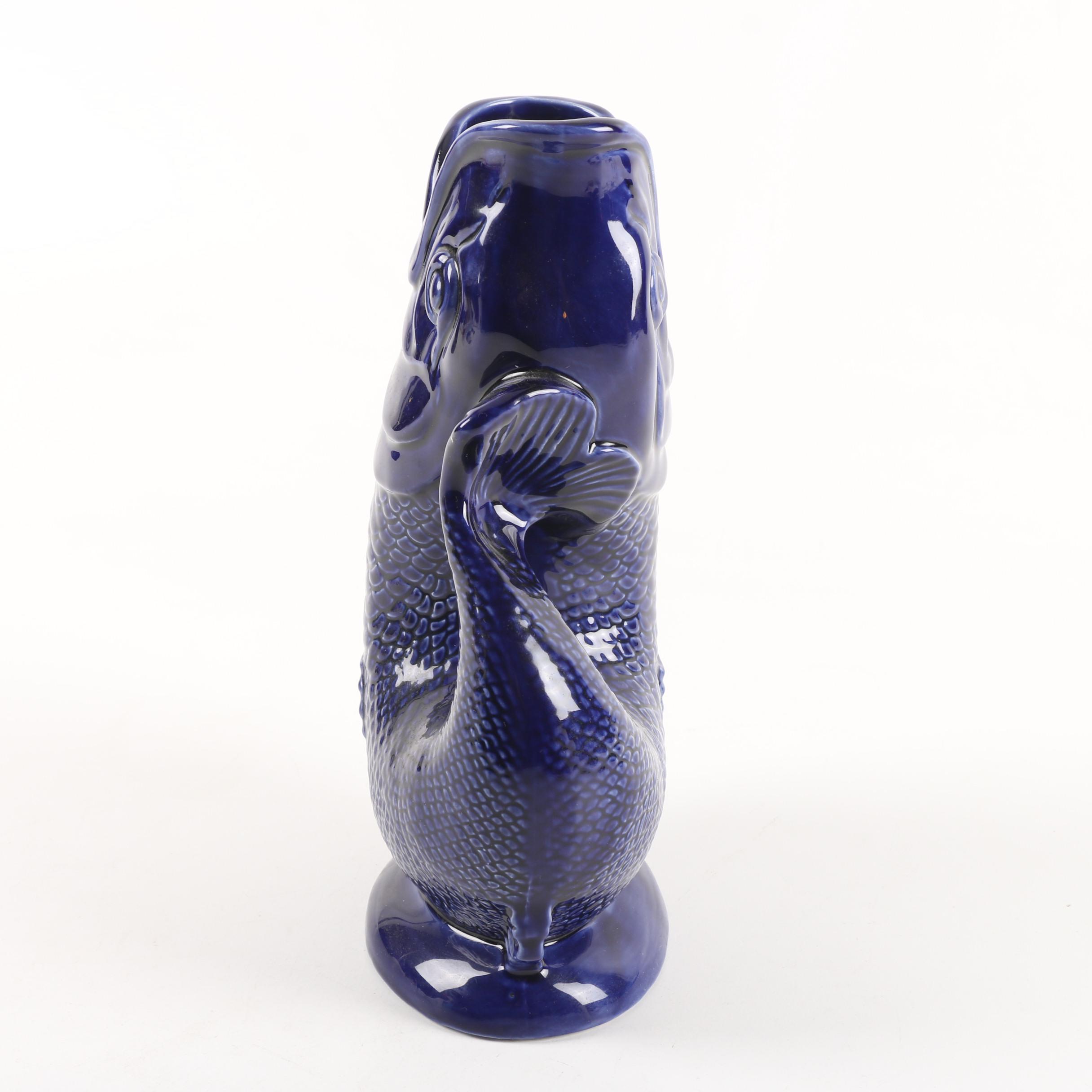 Vintage Dartmouth Devon England Pottery "Gurgling Fish" Vase
