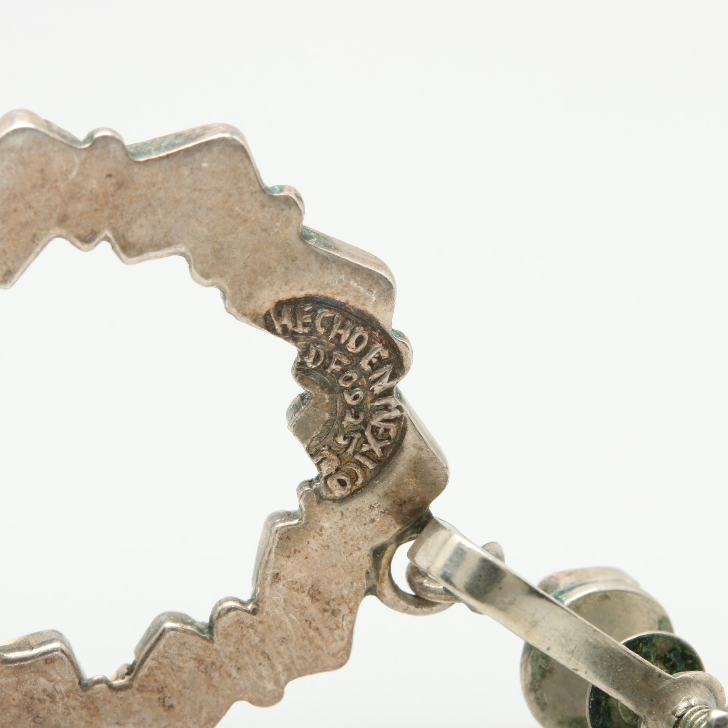 Sterling Silver Jewelry Selection Including Abalone and Glass