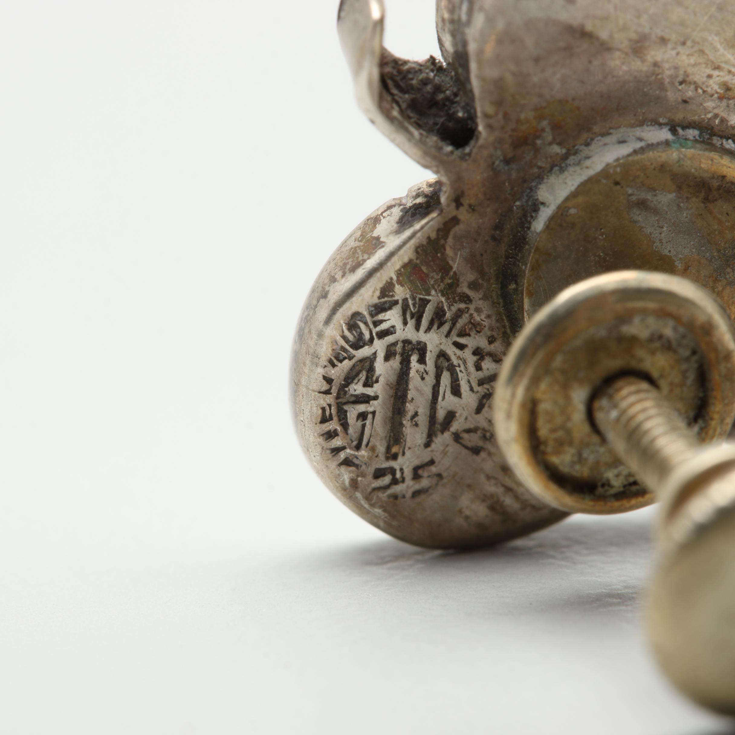 Sterling Silver Jewelry Selection Including Abalone and Glass