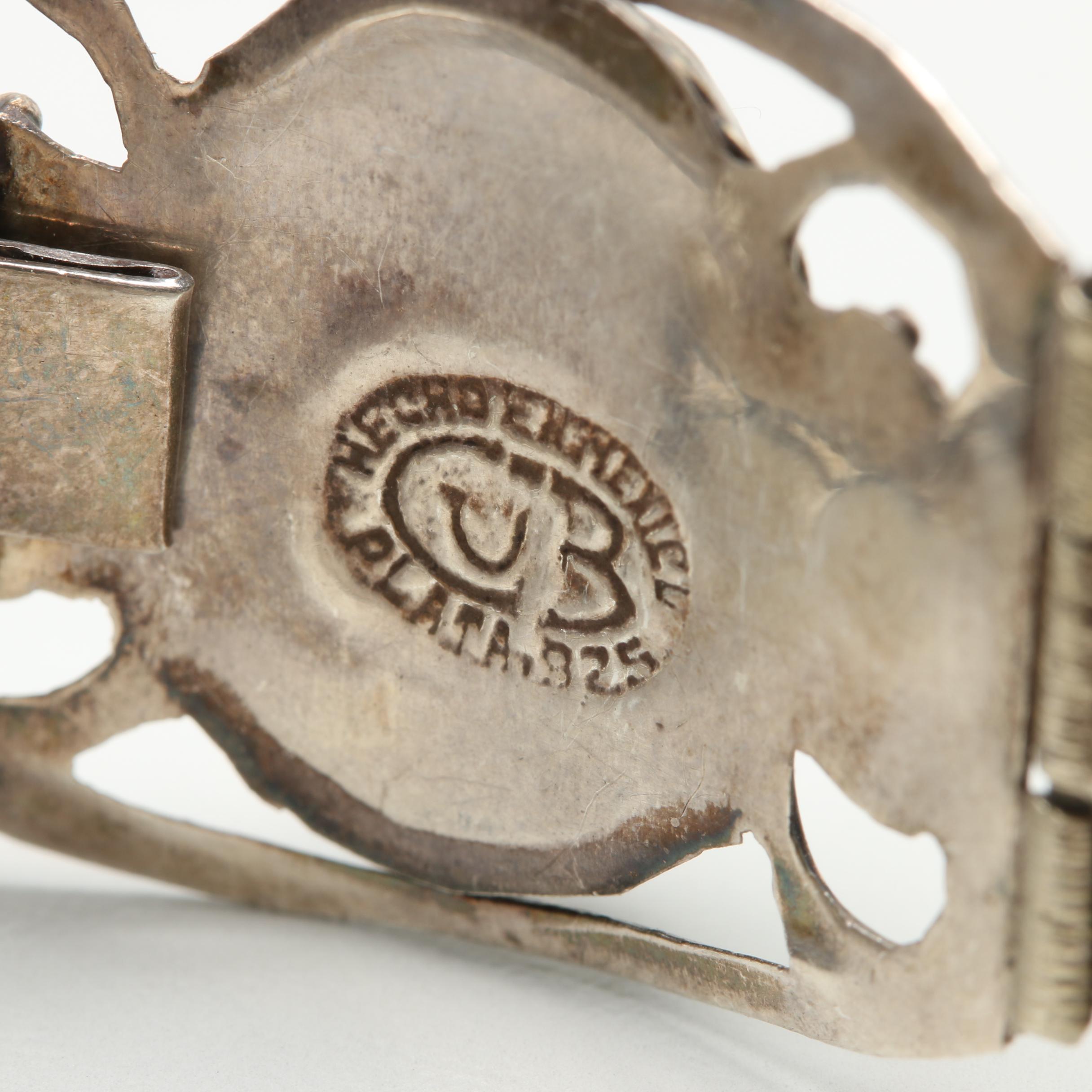 Sterling Silver Jewelry Selection Including Abalone and Glass