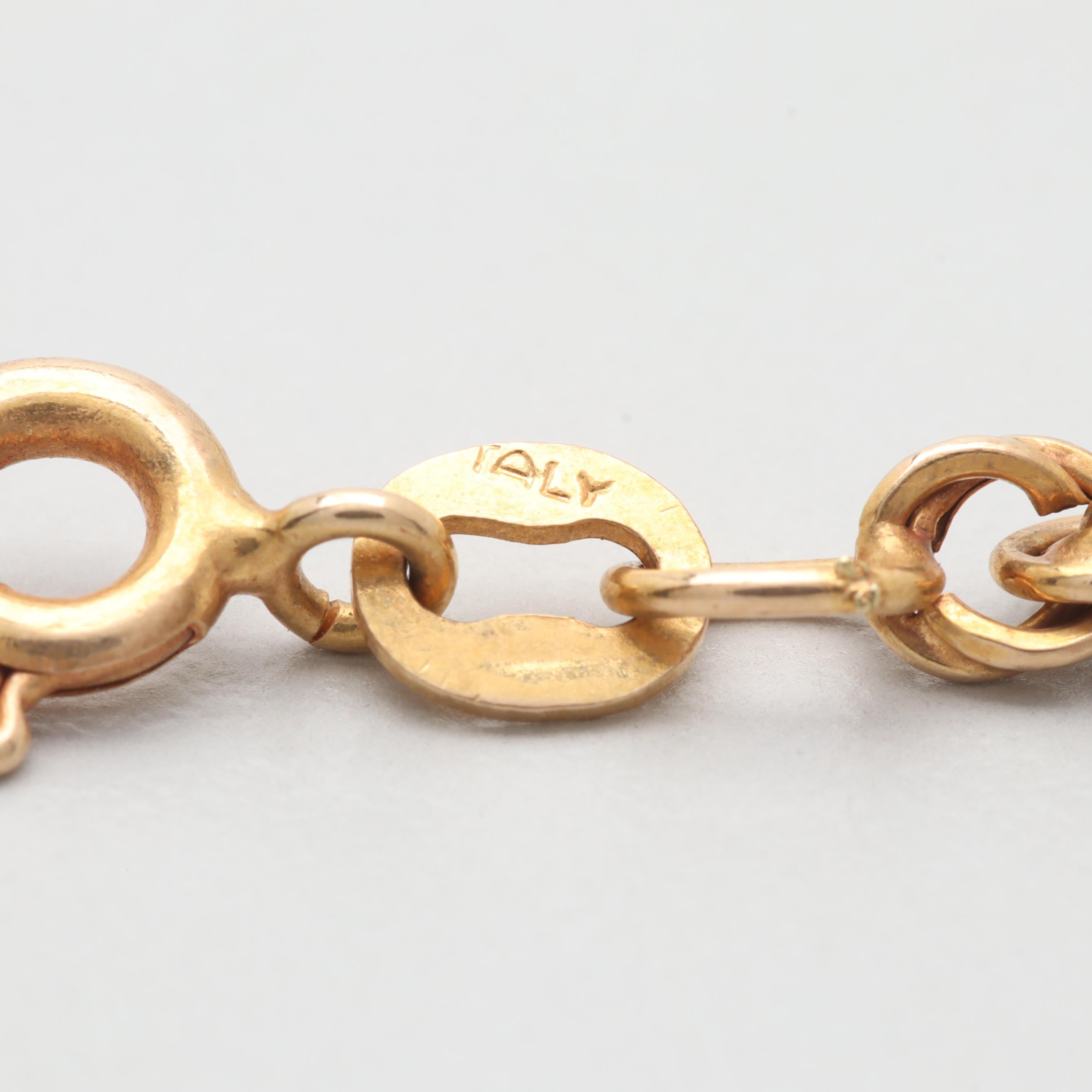 14K Yellow Gold Rope Chain Necklace