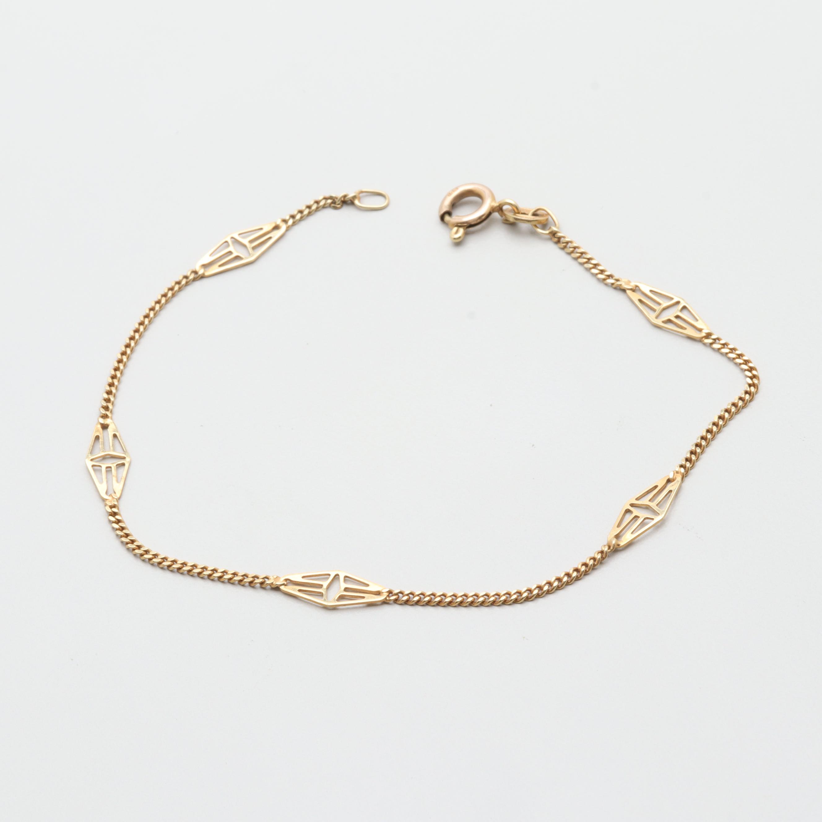 Italian 14K Yellow Gold Link Bracelet