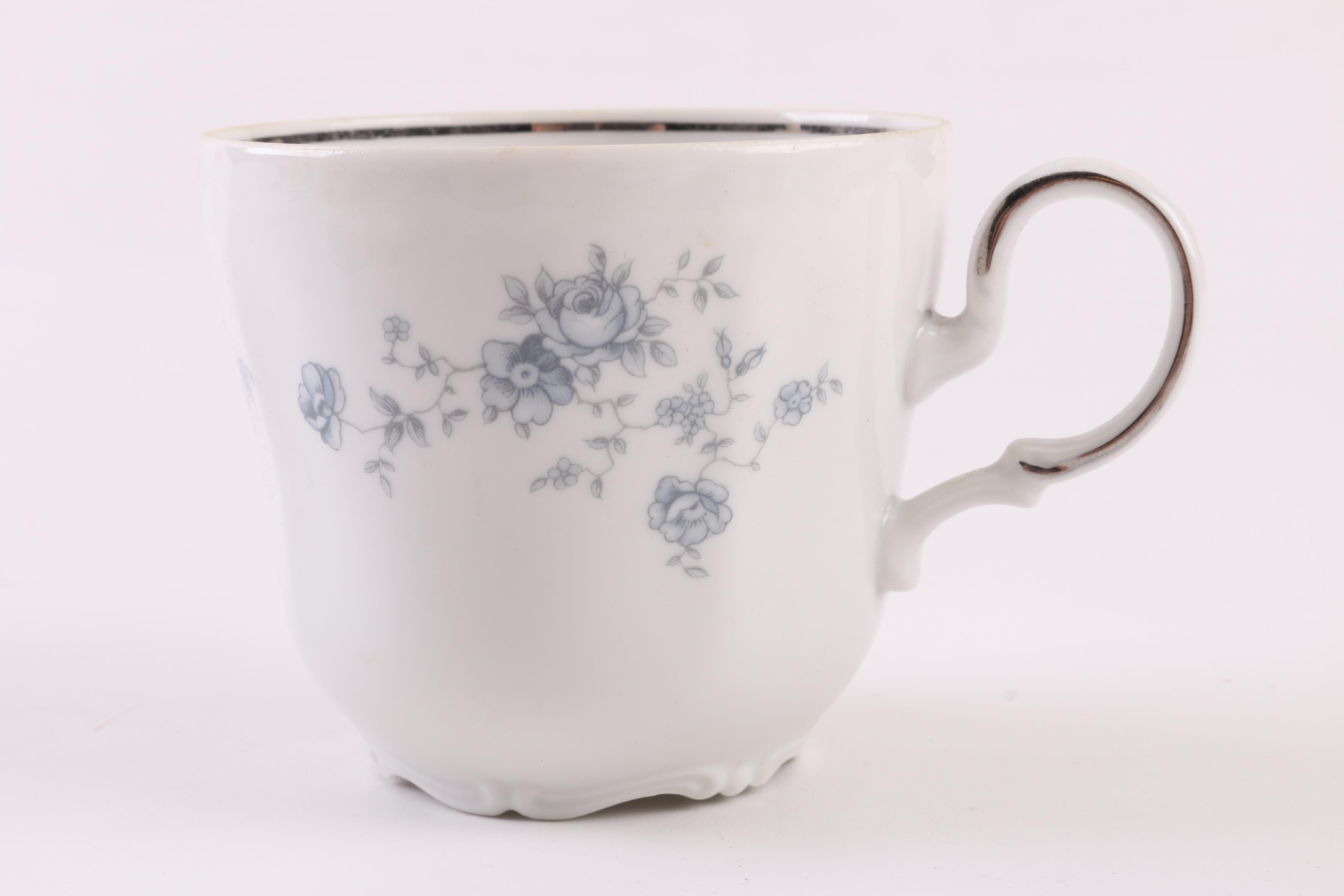 Vintage Johann Haviland "Blue Garland" Fruit Bowls, Teacups, and Creamer