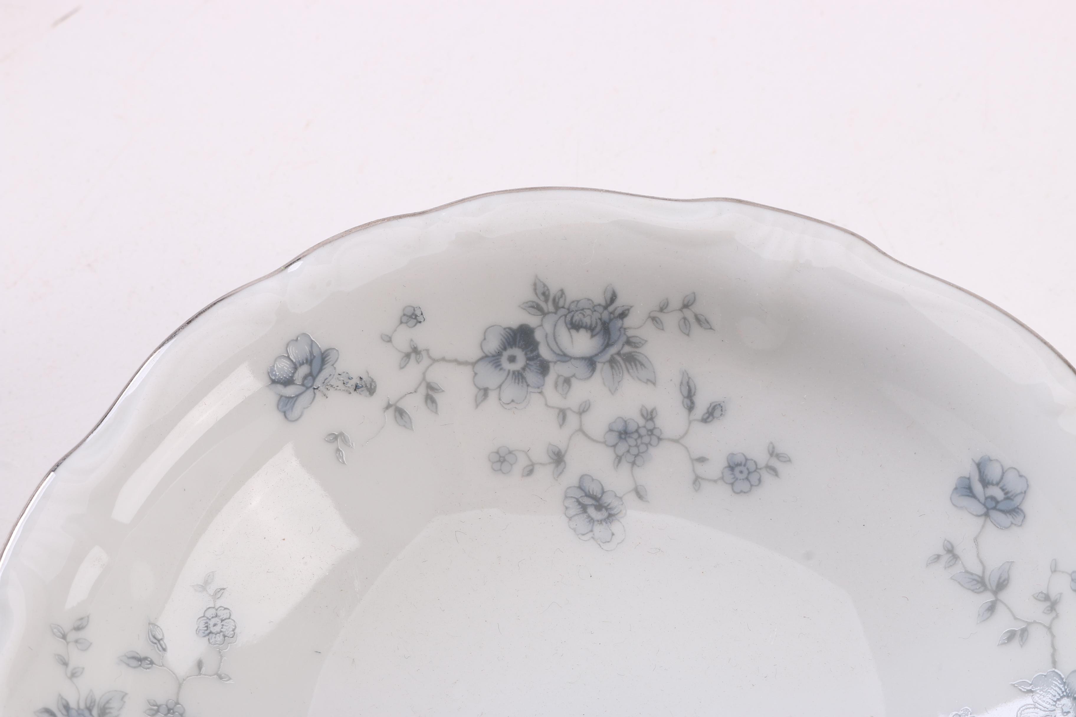 Vintage Johann Haviland "Blue Garland" Fruit Bowls, Teacups, and Creamer