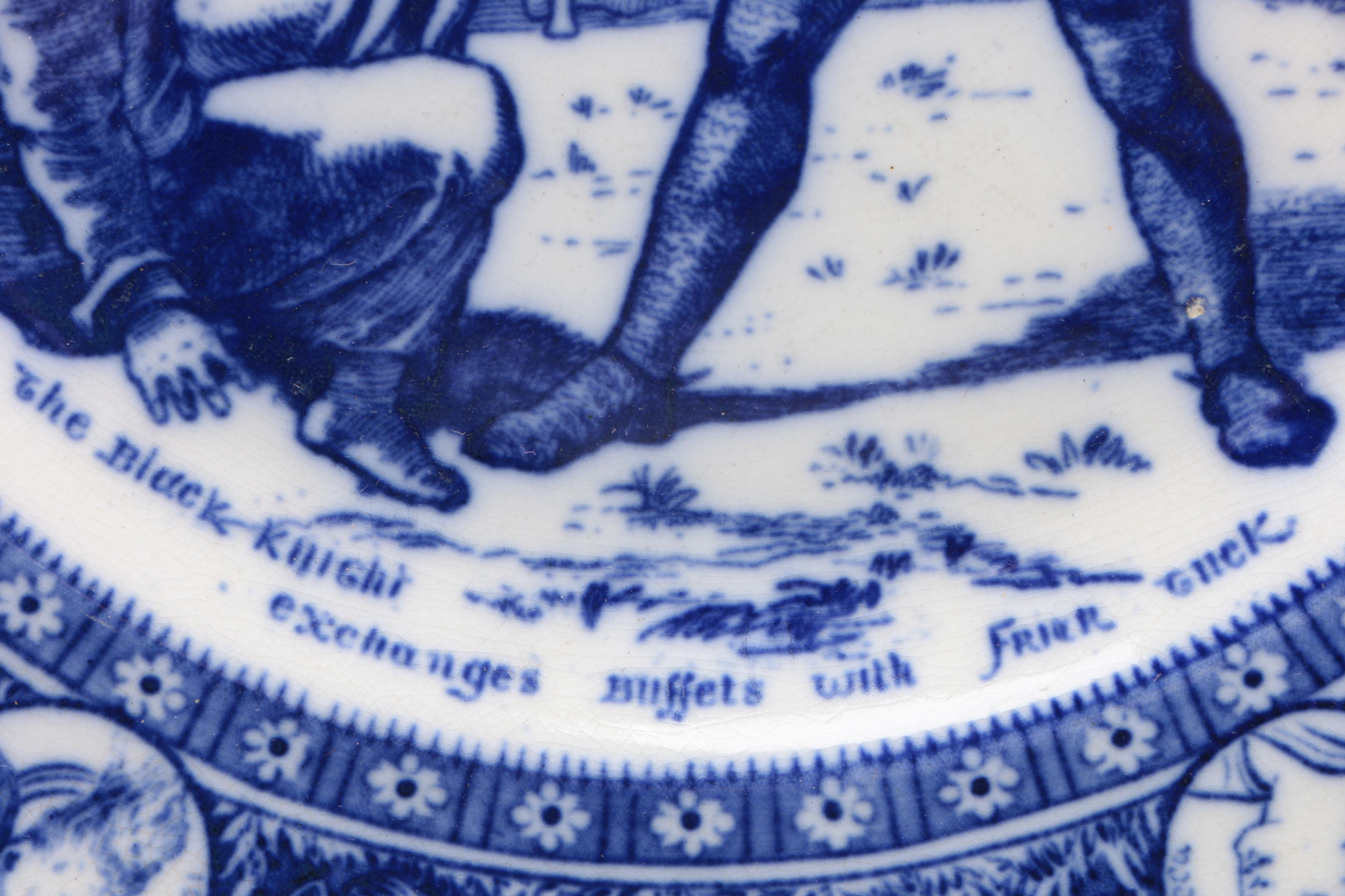 Antique Wedgwood "Ivanhoe" English Flow Blue Ironstone Dinner Plates