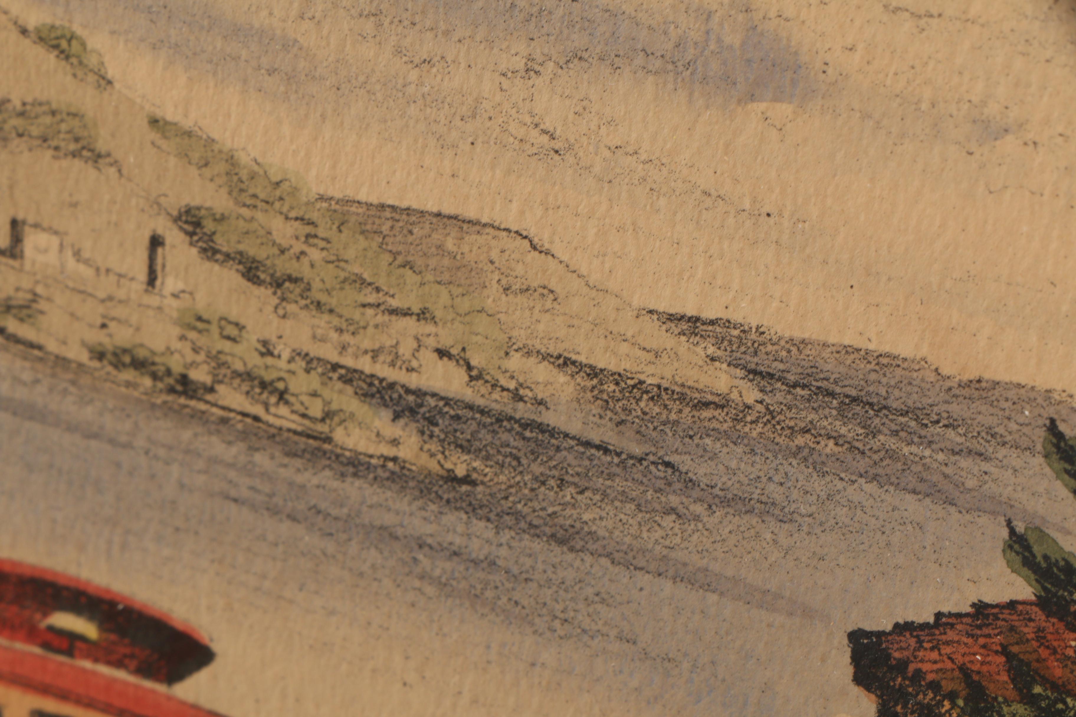 Hand-Colored Lithograph after Frank Serratoni Illustraton