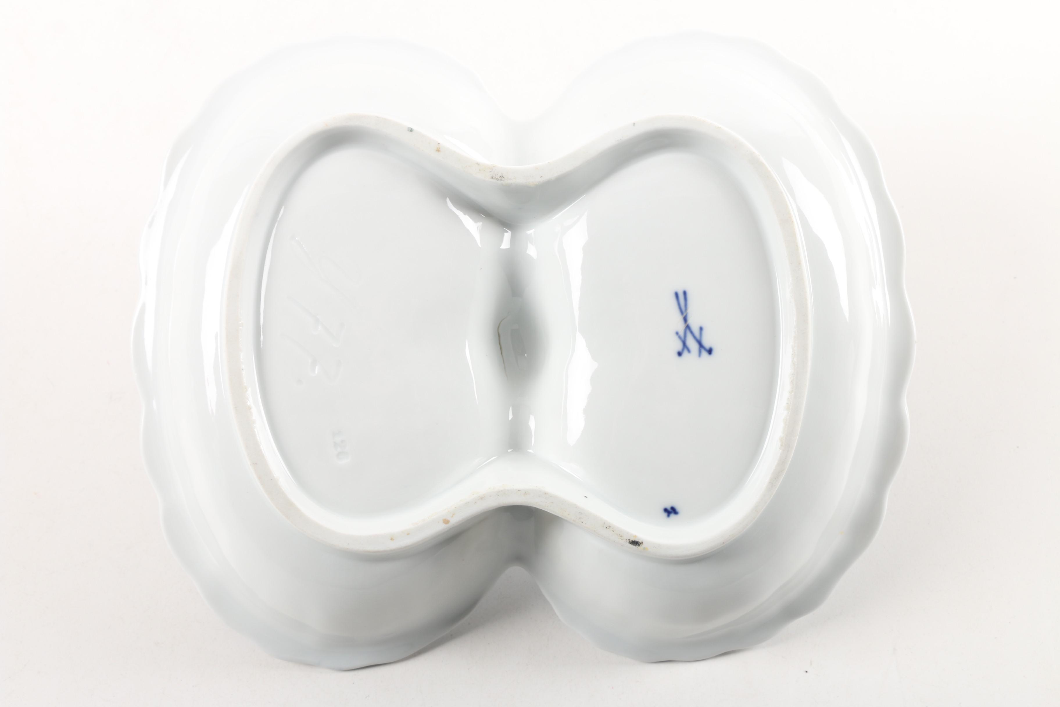 Meissen "Blue Onion" Porcelain Divided Relish Dish