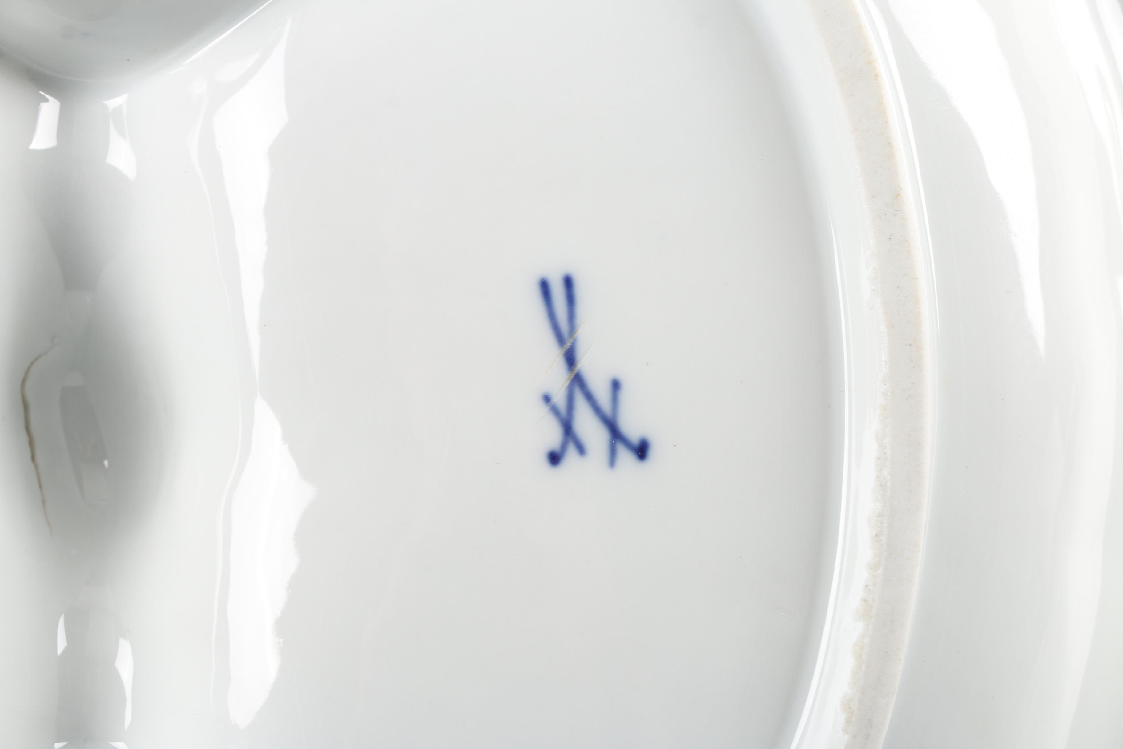 Meissen "Blue Onion" Porcelain Divided Relish Dish