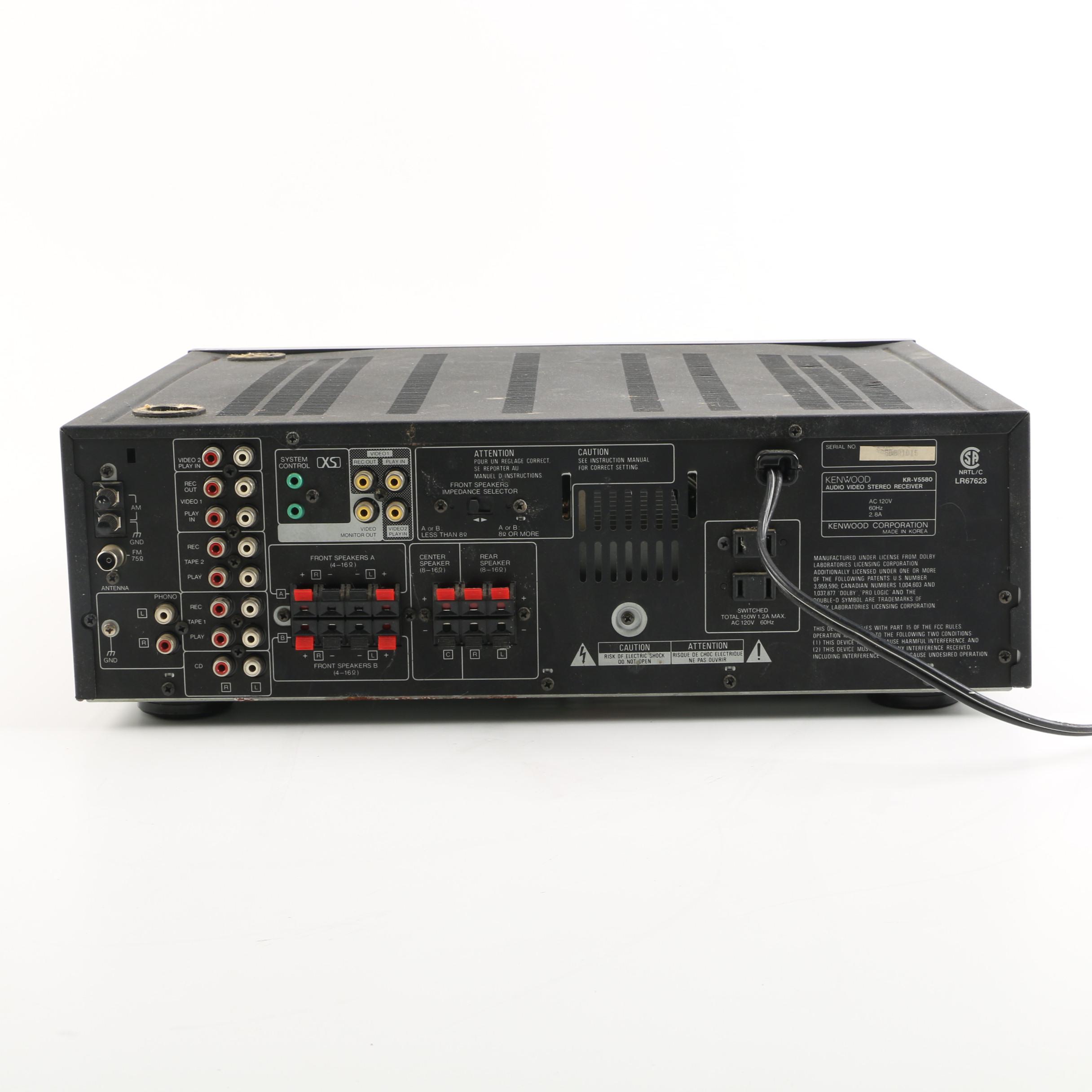 Kenwood KR-V5580 Audio-Video Surround Receiver